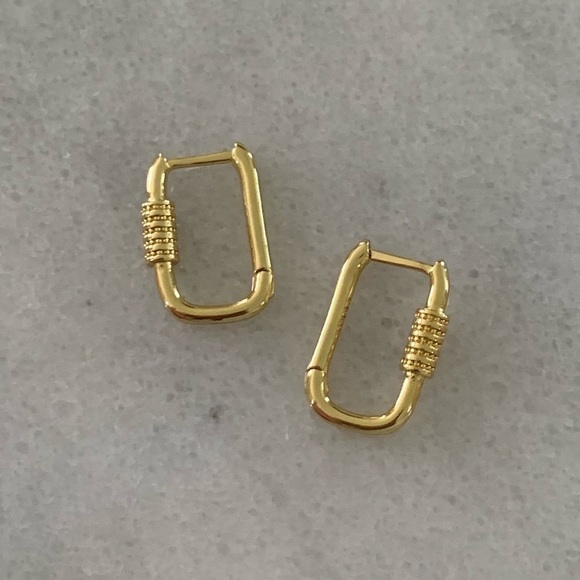 Modest Lu Jewelry - Gold Oval Hoop Chunky Earrings Brand New